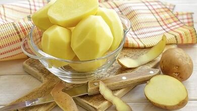 Potato mask for facial skin rejuvenation